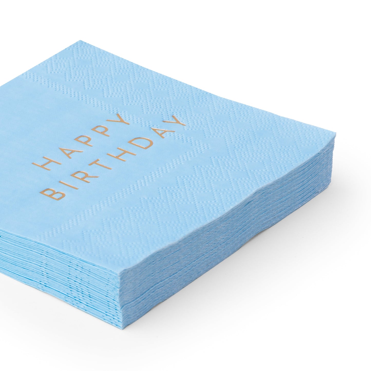 Sky Blue Signature Happy Birthday Cocktail Napkins