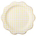 Butter Yellow Gingham Dinner Plates