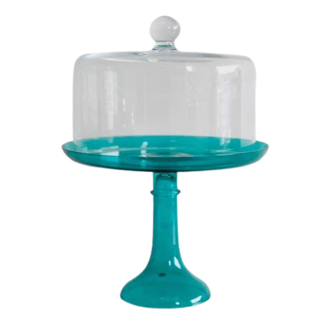 Emerald Green Glass Cake Stand