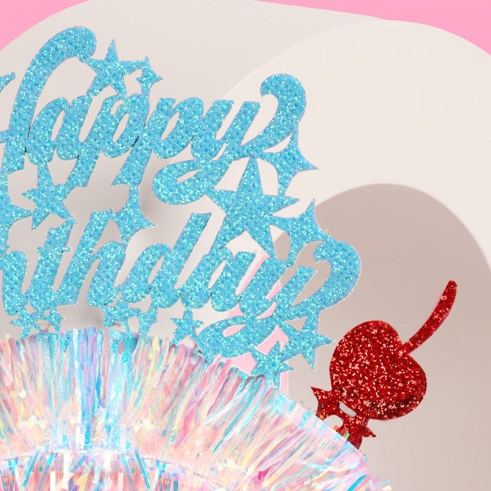 Cherry Tinsel Birthday Headband