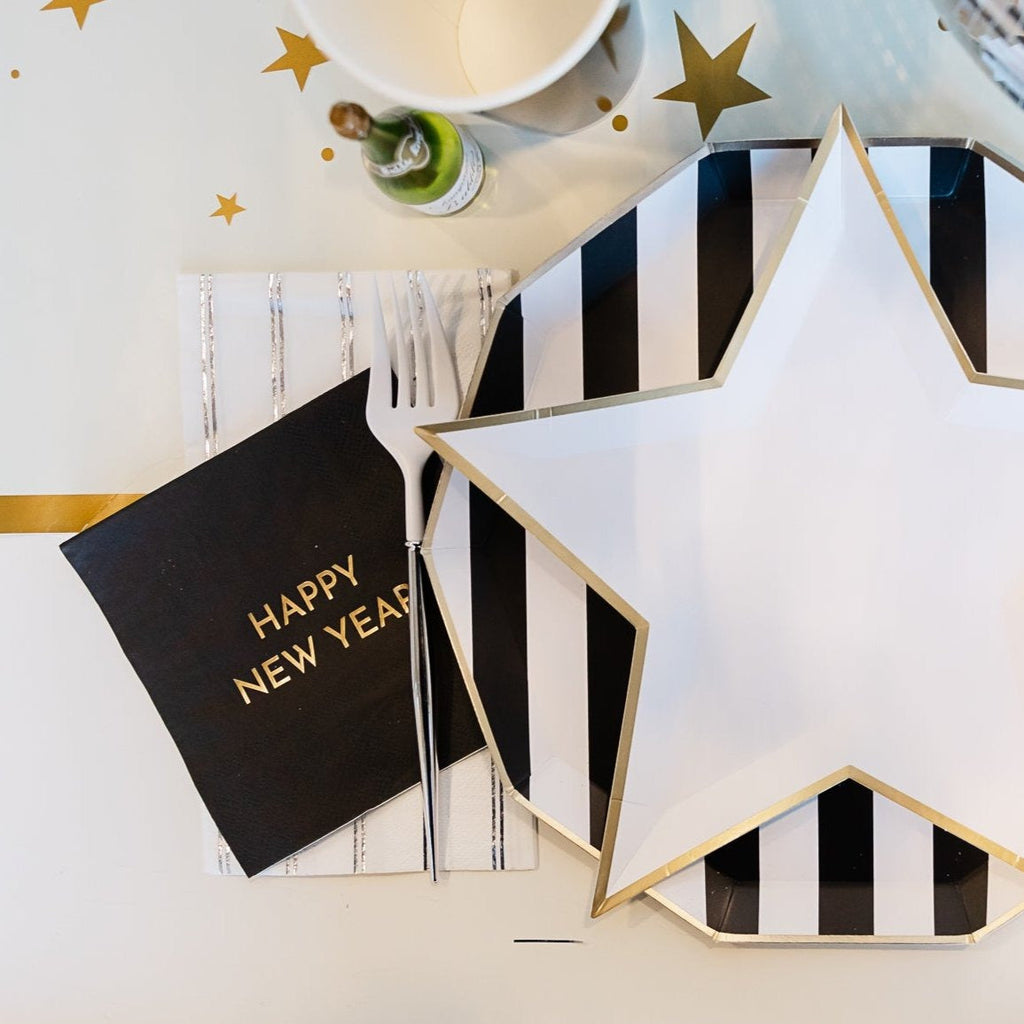 Silver Signature Stripe Guest Towels