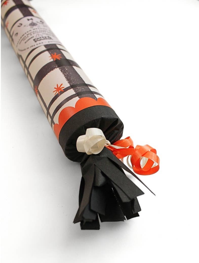 Black Plaid Jumbo Halloween Surprise Cracker