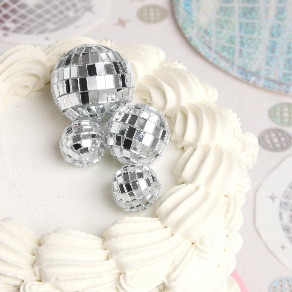 Disco Ball Cake Topper Set
