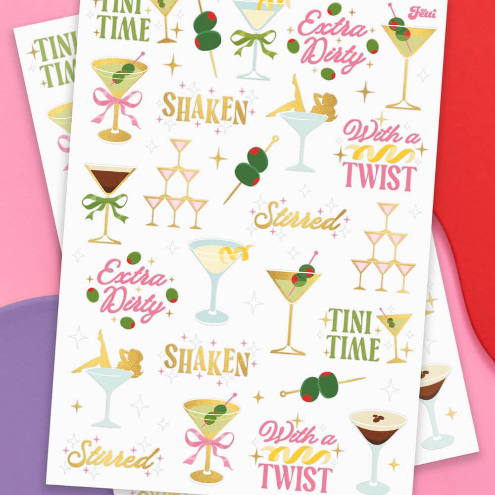 Martini Temporary Tattoos