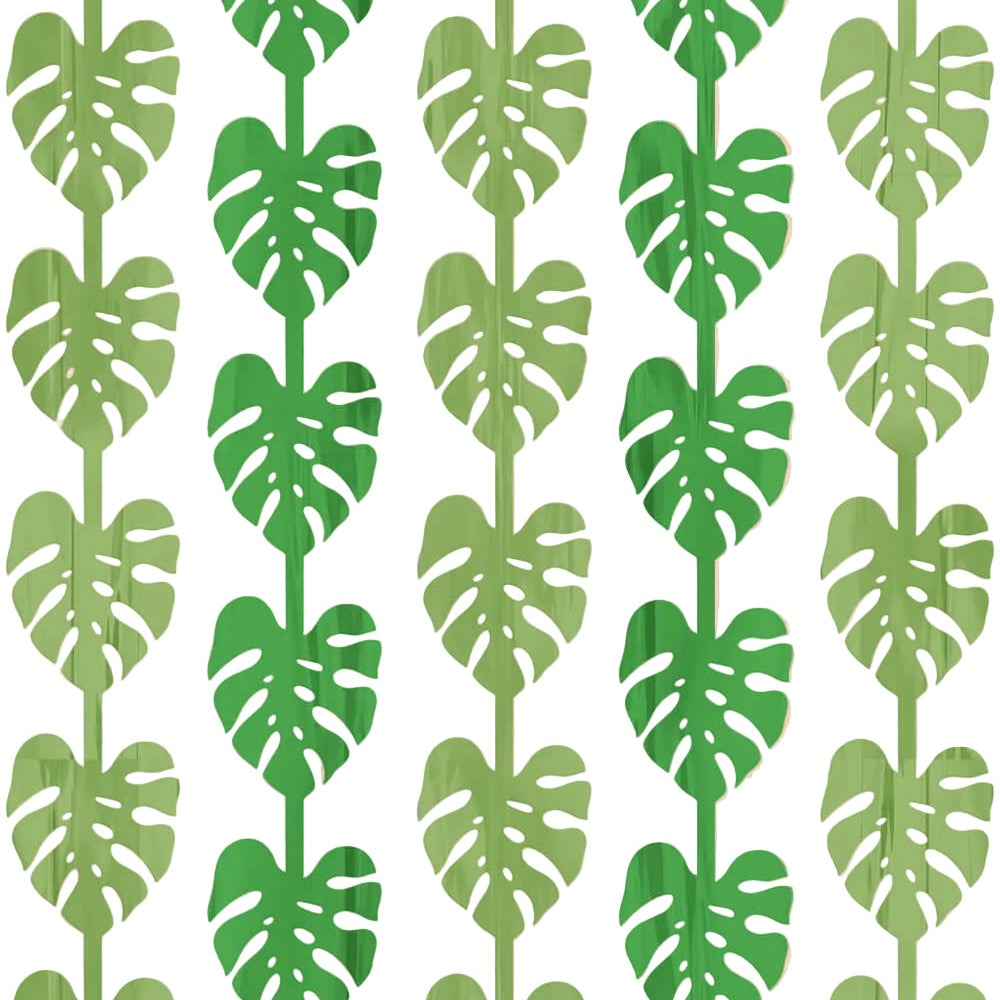Tropical Leaf Iridescent Foil Curtain