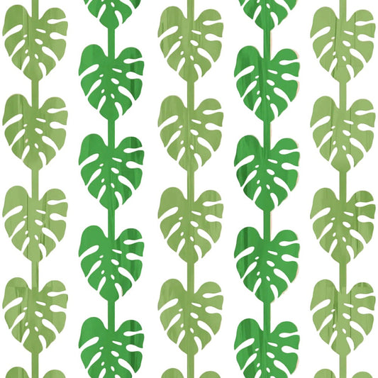 Tropical Leaf Iridescent Foil Curtain