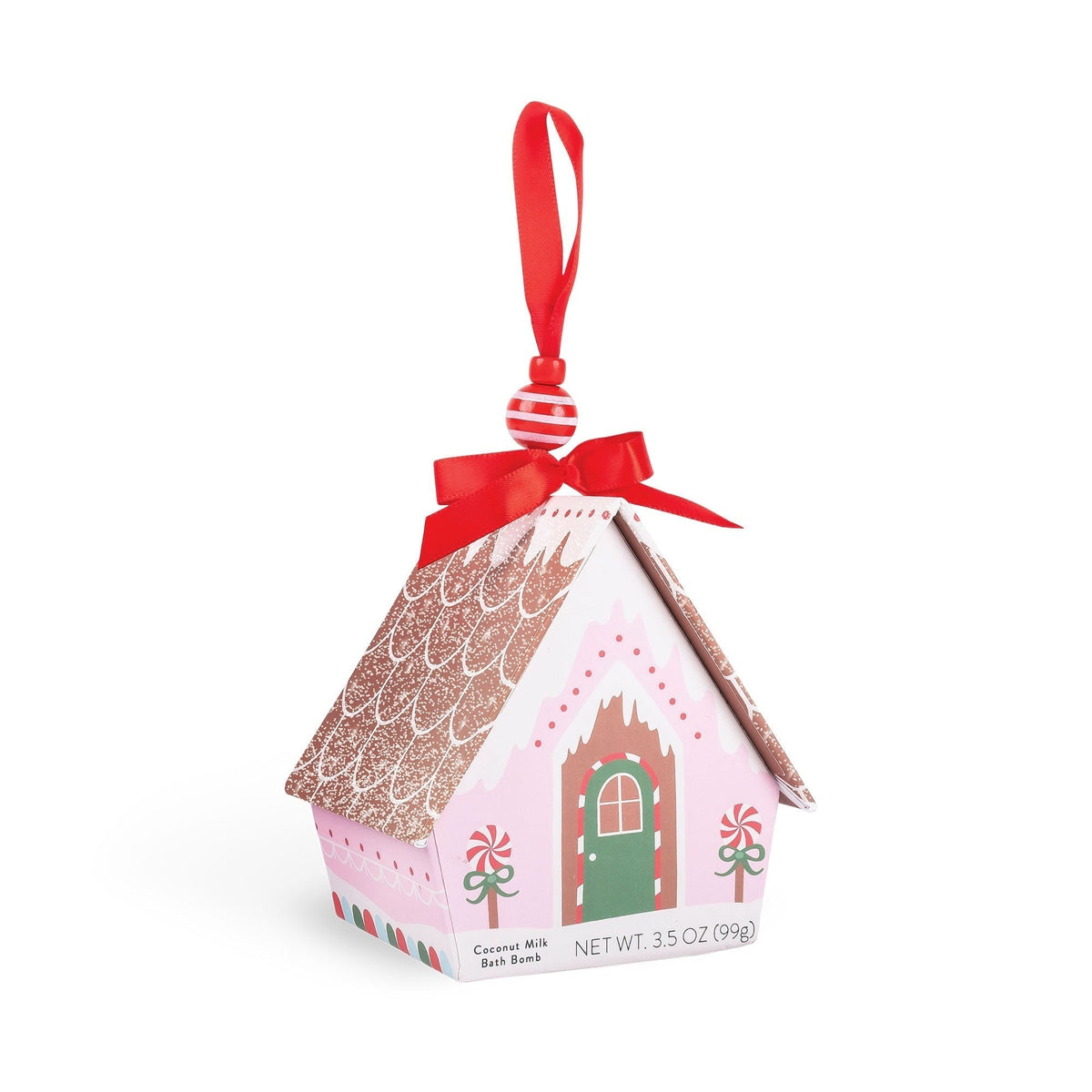 Pink Bath Bomb Christmas House Ornament