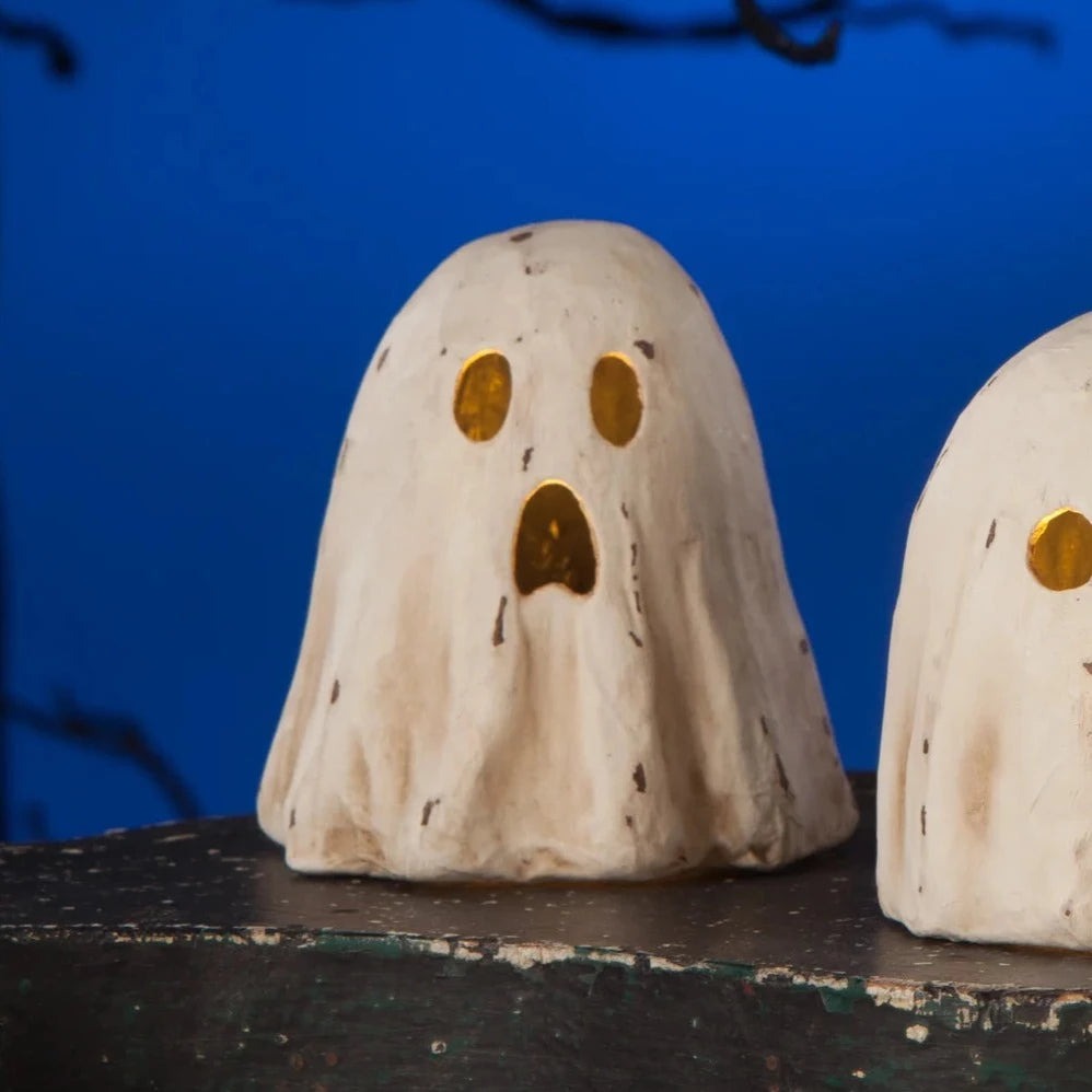 Bethany Lowe Scared Ghost Luminary Small Paper Mache