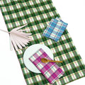 San Andres Gingham Forest & White Table Runner