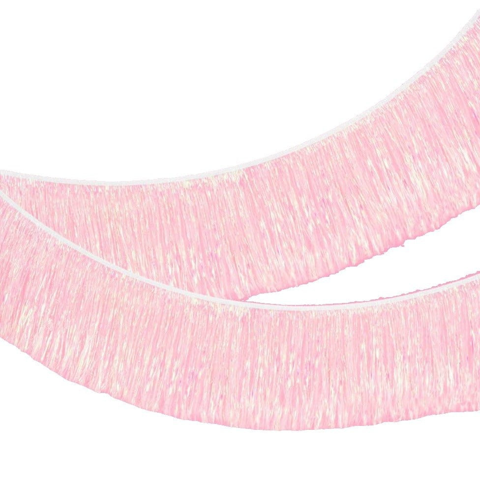 White Iridescent Fringe Banner