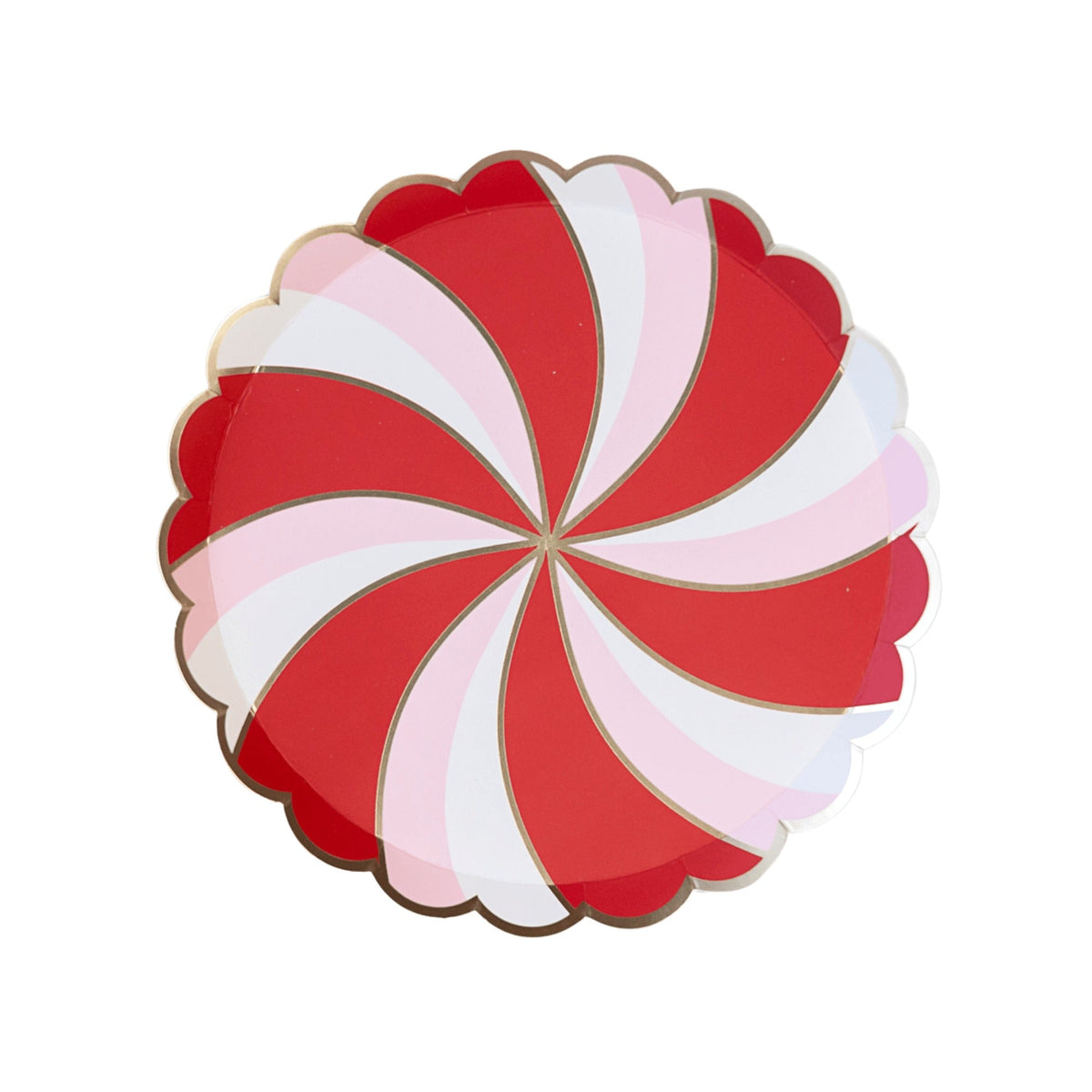 Christmas Peppermint Candy Small Scalloped Plates