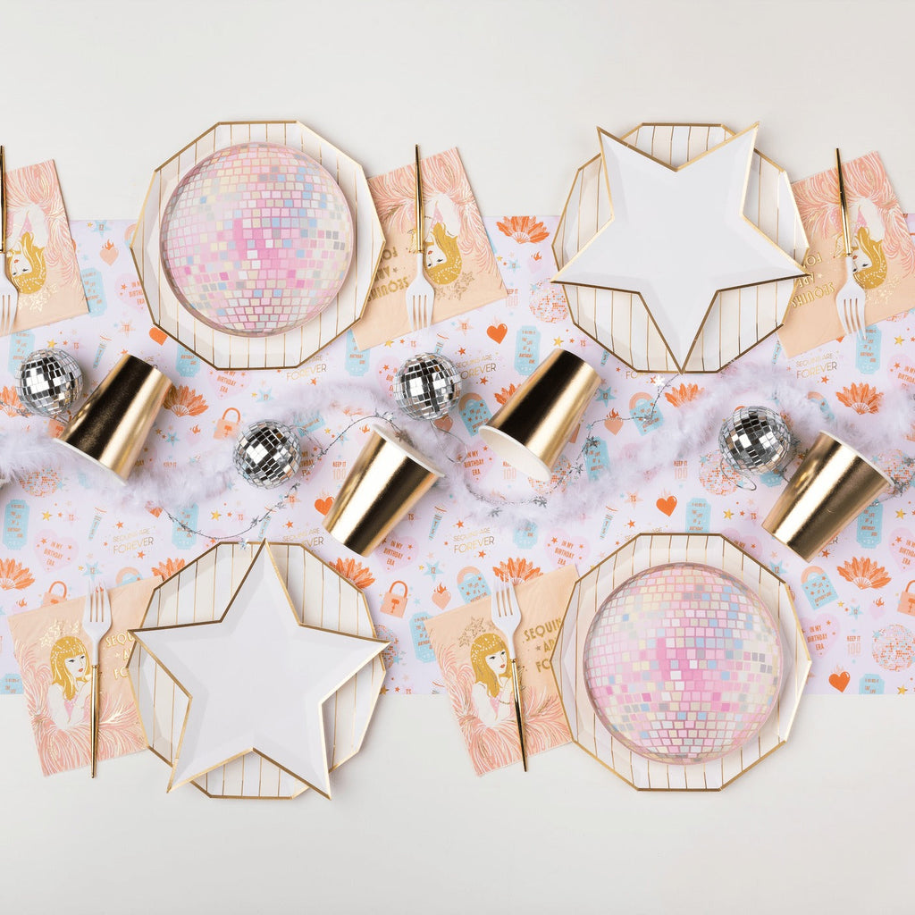 Pink Disco Ball Plates