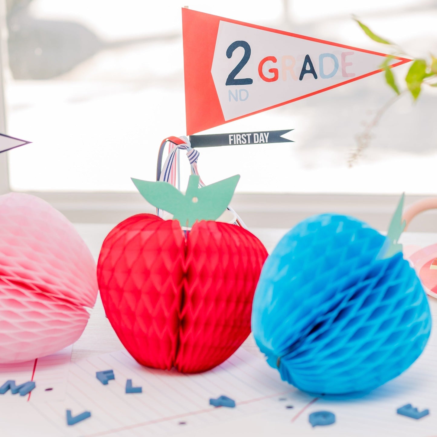 Red Honeycomb Apple Decoration