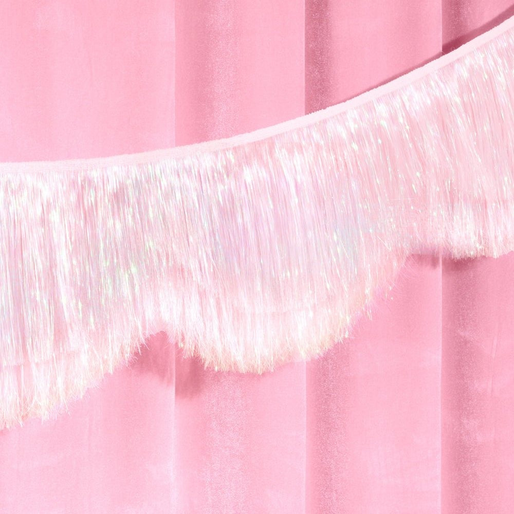 White Scalloped Fringe Banner
