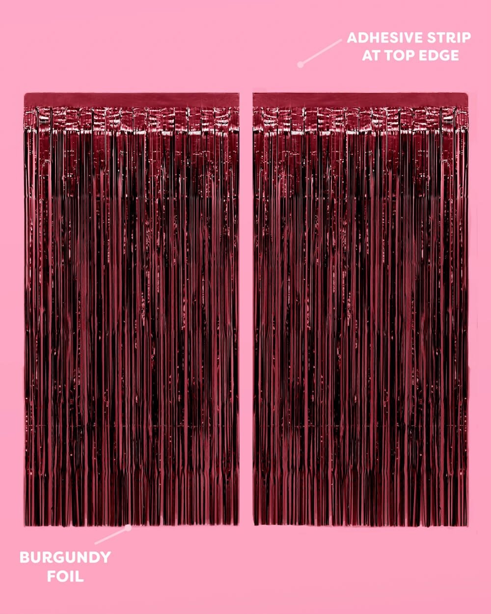 Burgundy Foil Fringe Curtain Backdrop