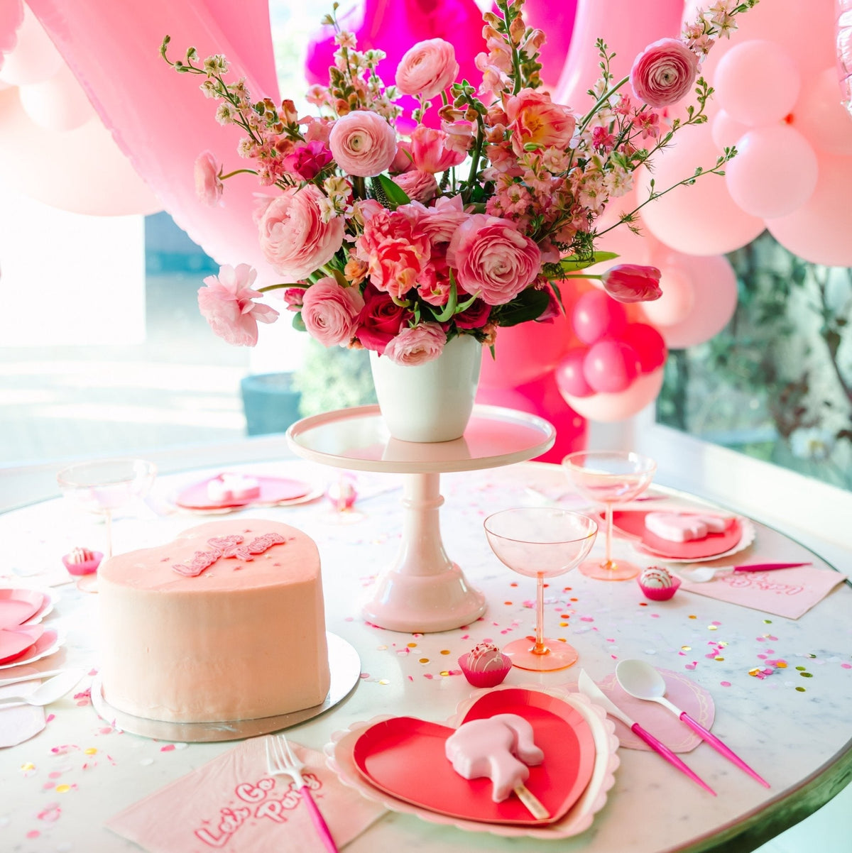 Haute Pink Heart Shaped Plates