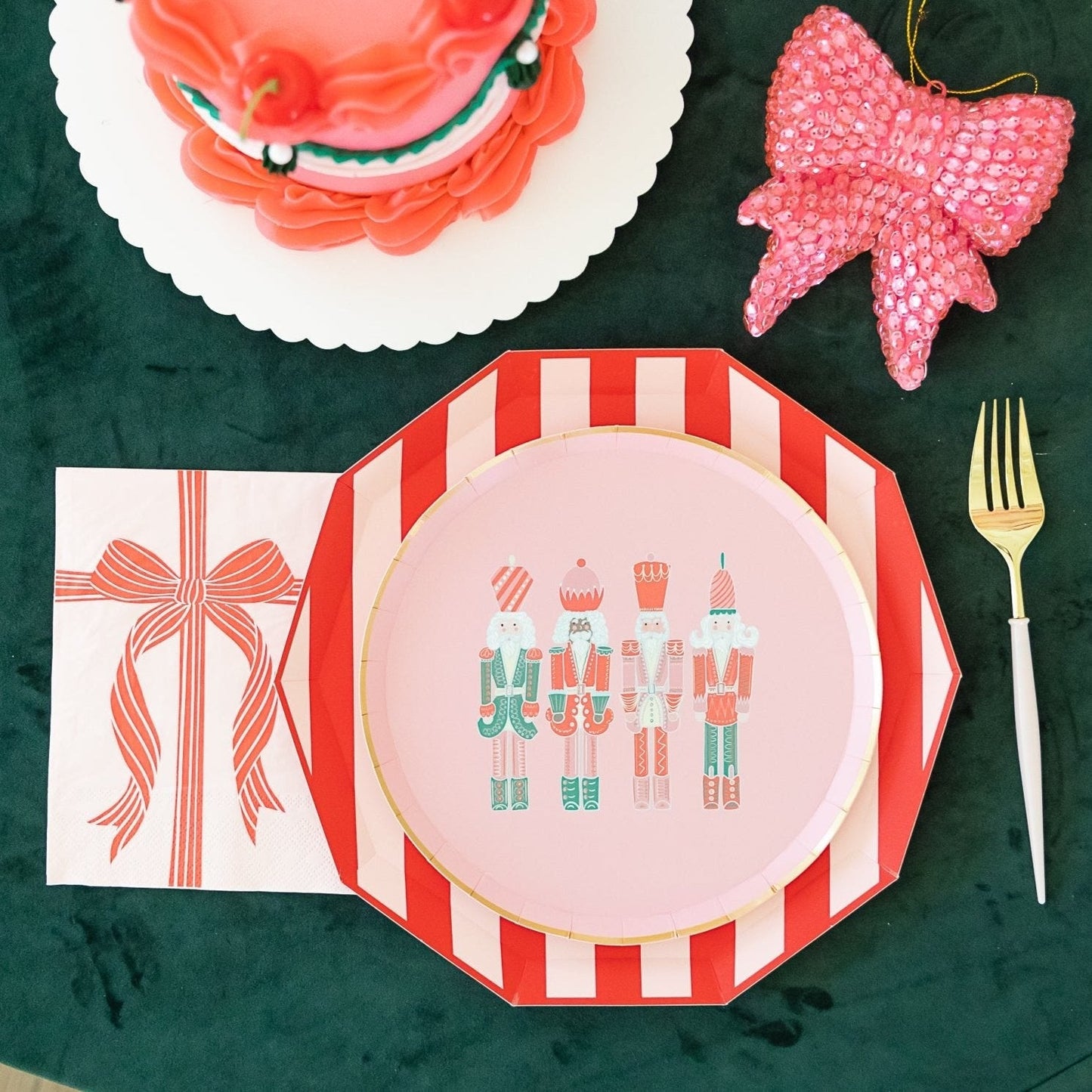 Pink & Red Signature Cabana Stripe Plates