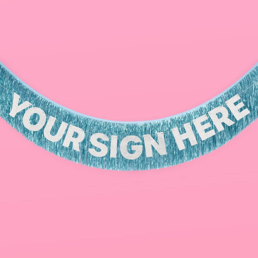 Blue Fringe Foil Banner