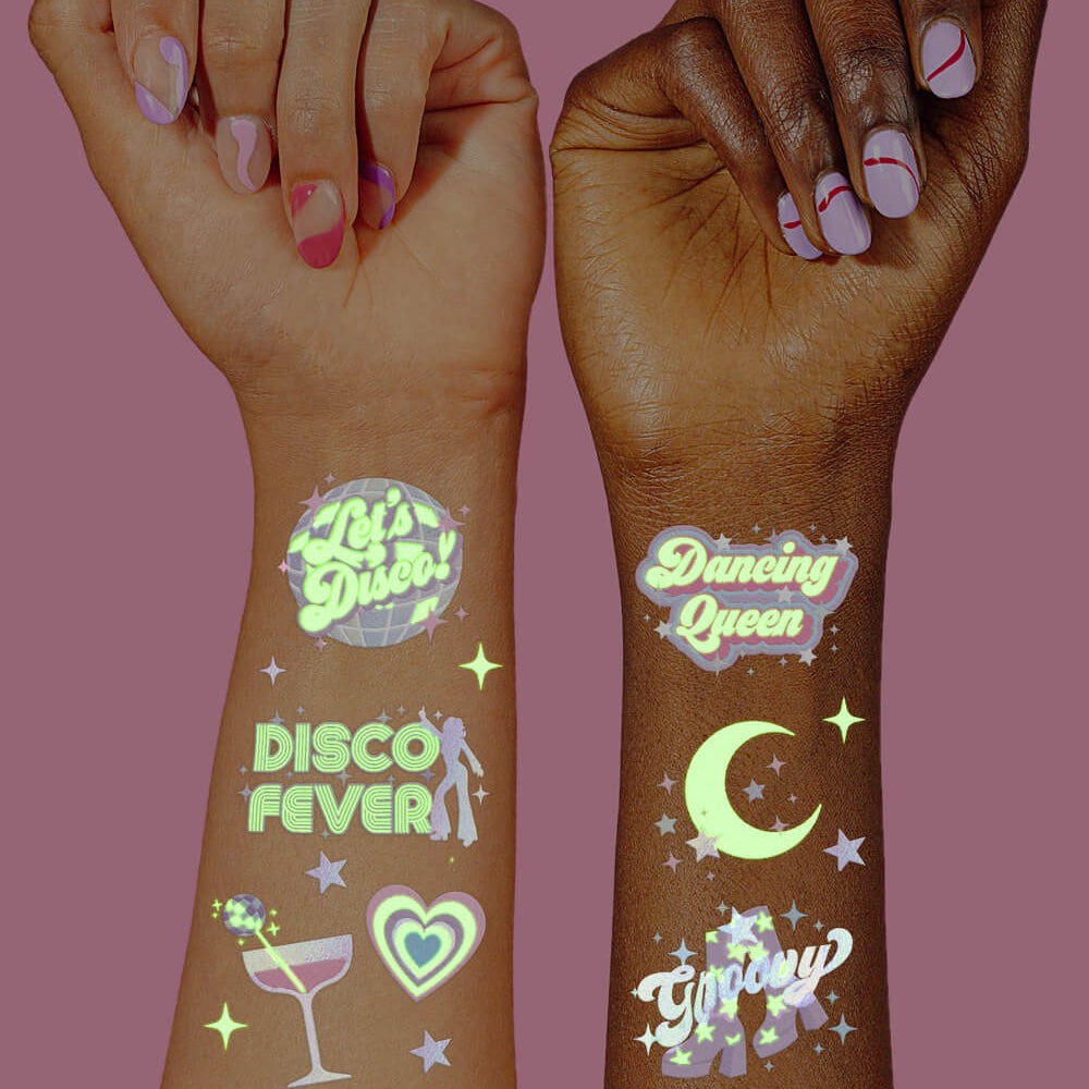 Disco Glow Temporary Tattoos
