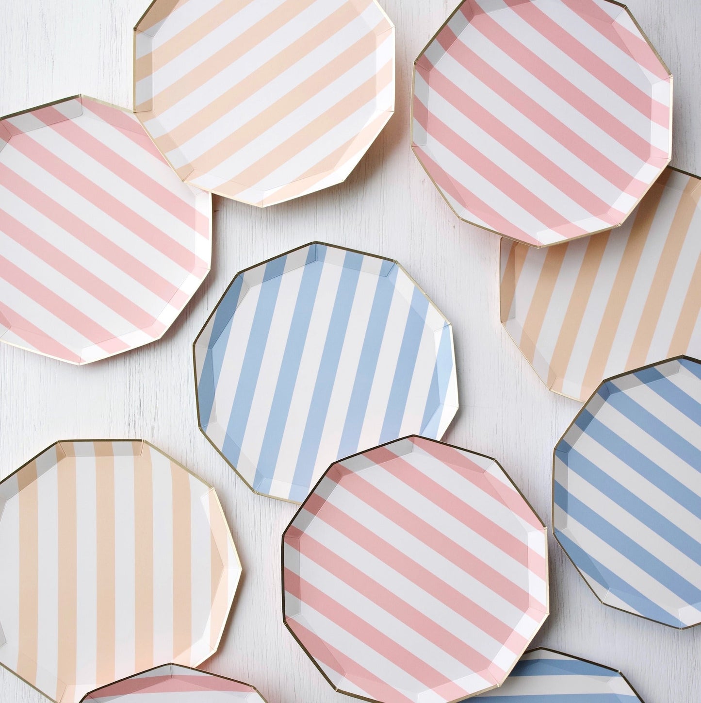 Petal Pink Signature Cabana Stripe Plates