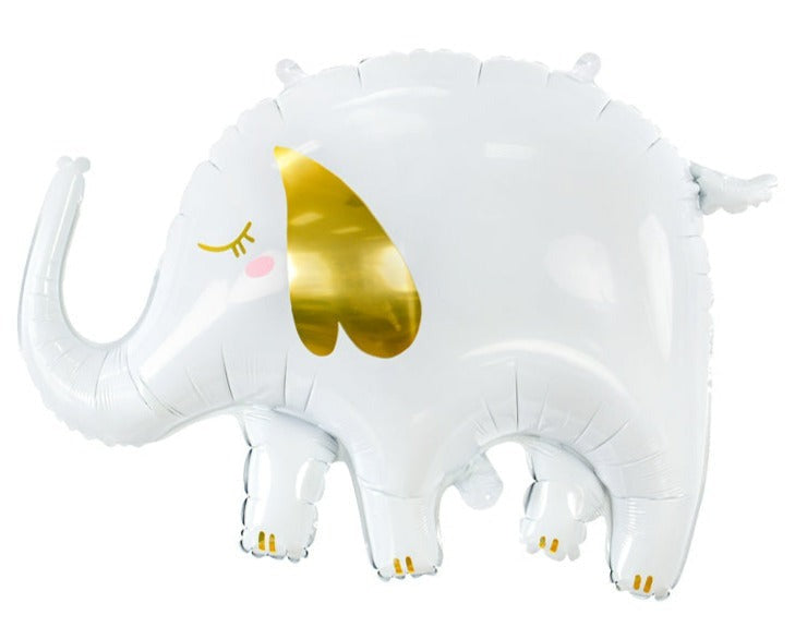 Elephant White Foil Balloon