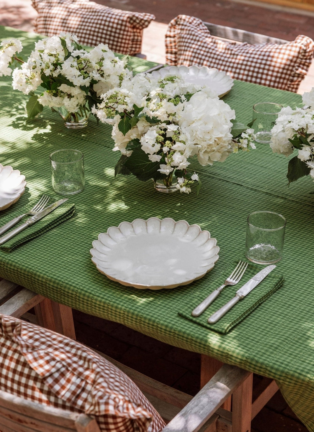 Two Toned Evergreen Tablecloth