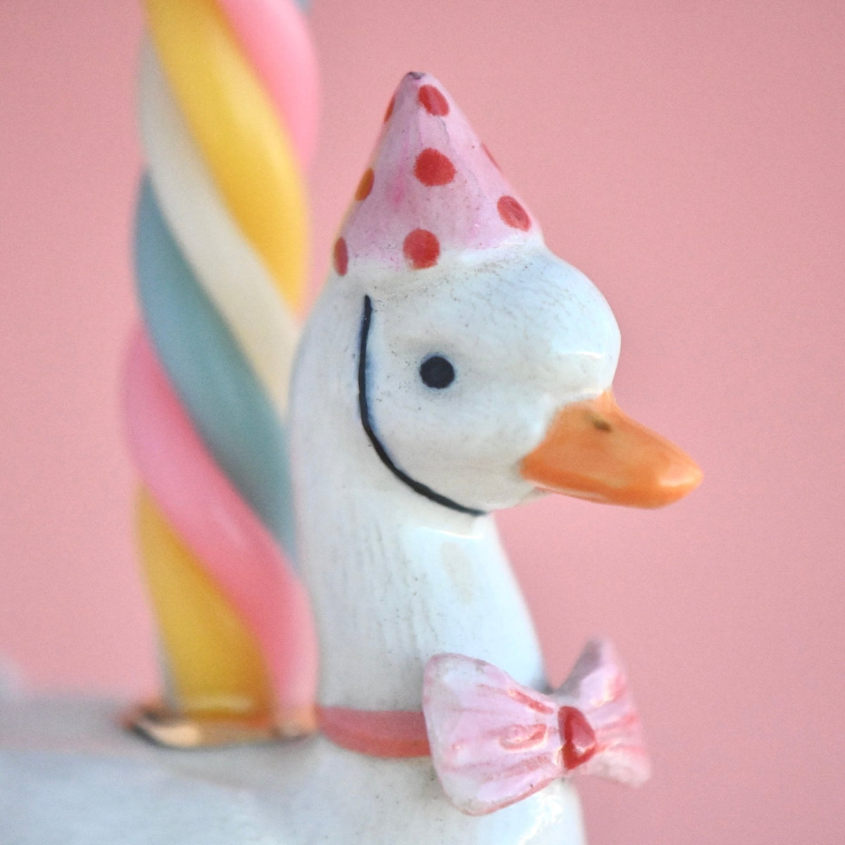 Pink Goose Birthday Candle Holder