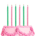 Pink & Green Glitter Candles