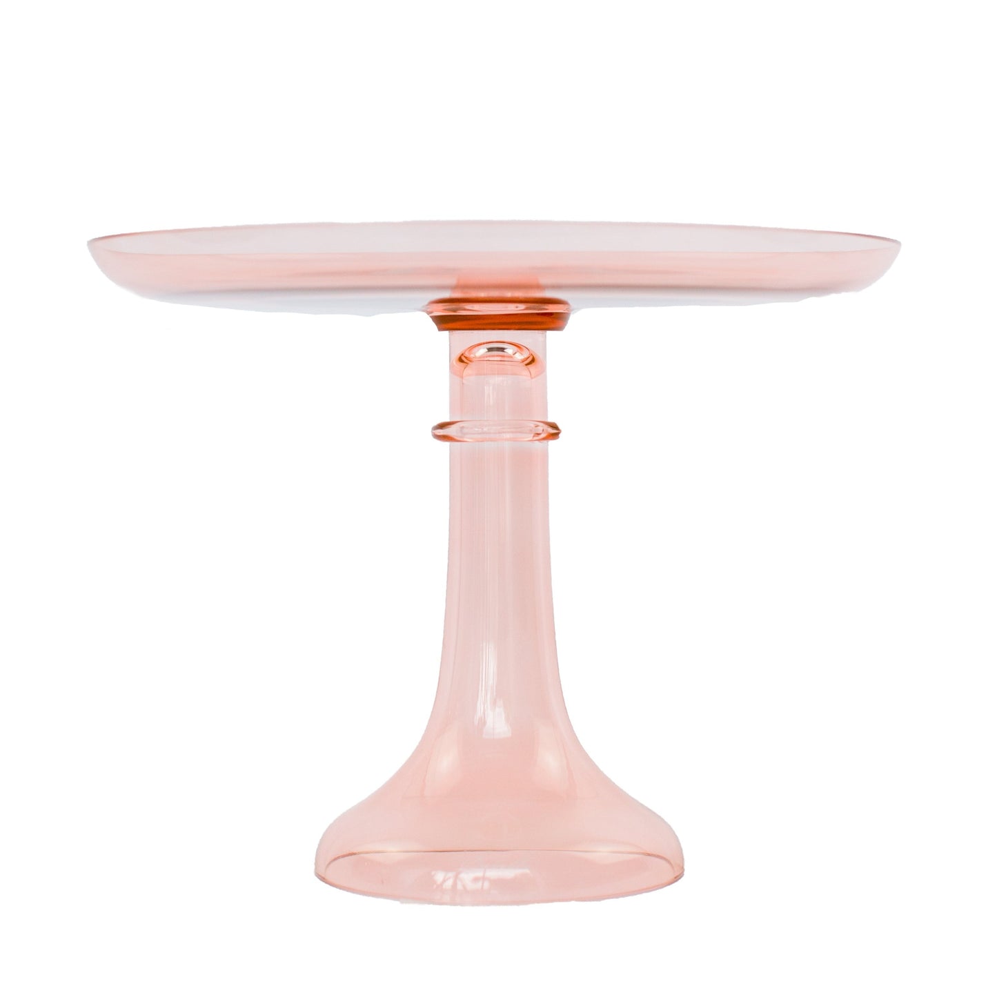 Blush Pink Glass Cake Stand