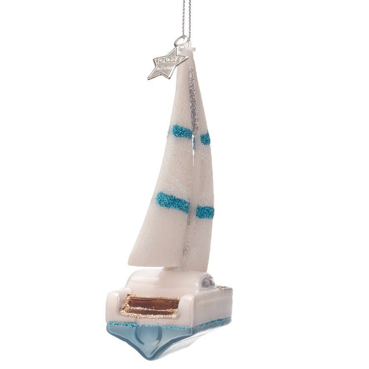 Sailboat Glass Ornament