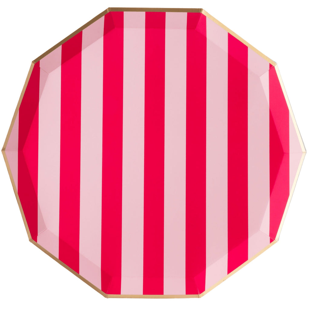 Light & Haute Pink Signature Cabana Stripe Large Plates
