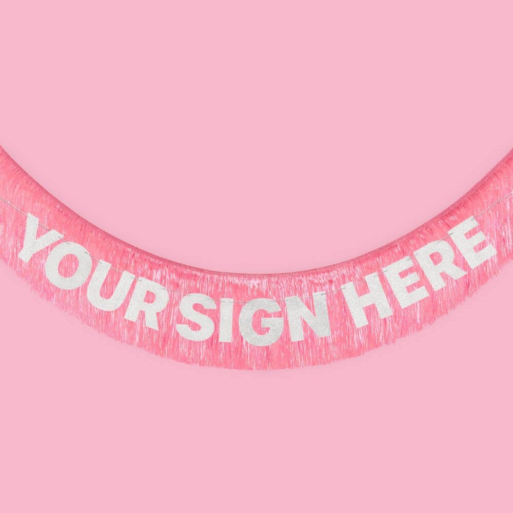 Pink Fringe Banner