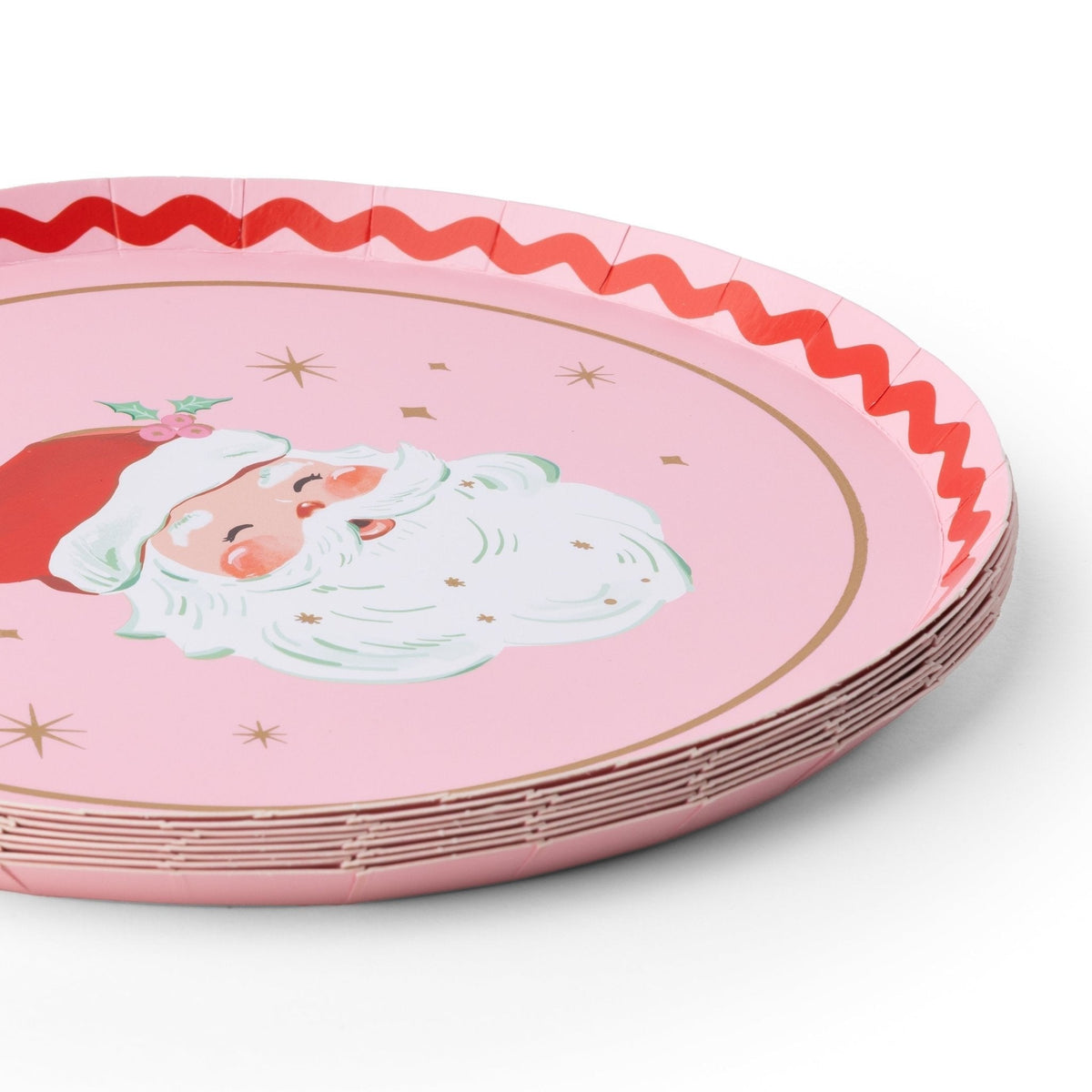 Pink & Red Jolly Santa Small Plates
