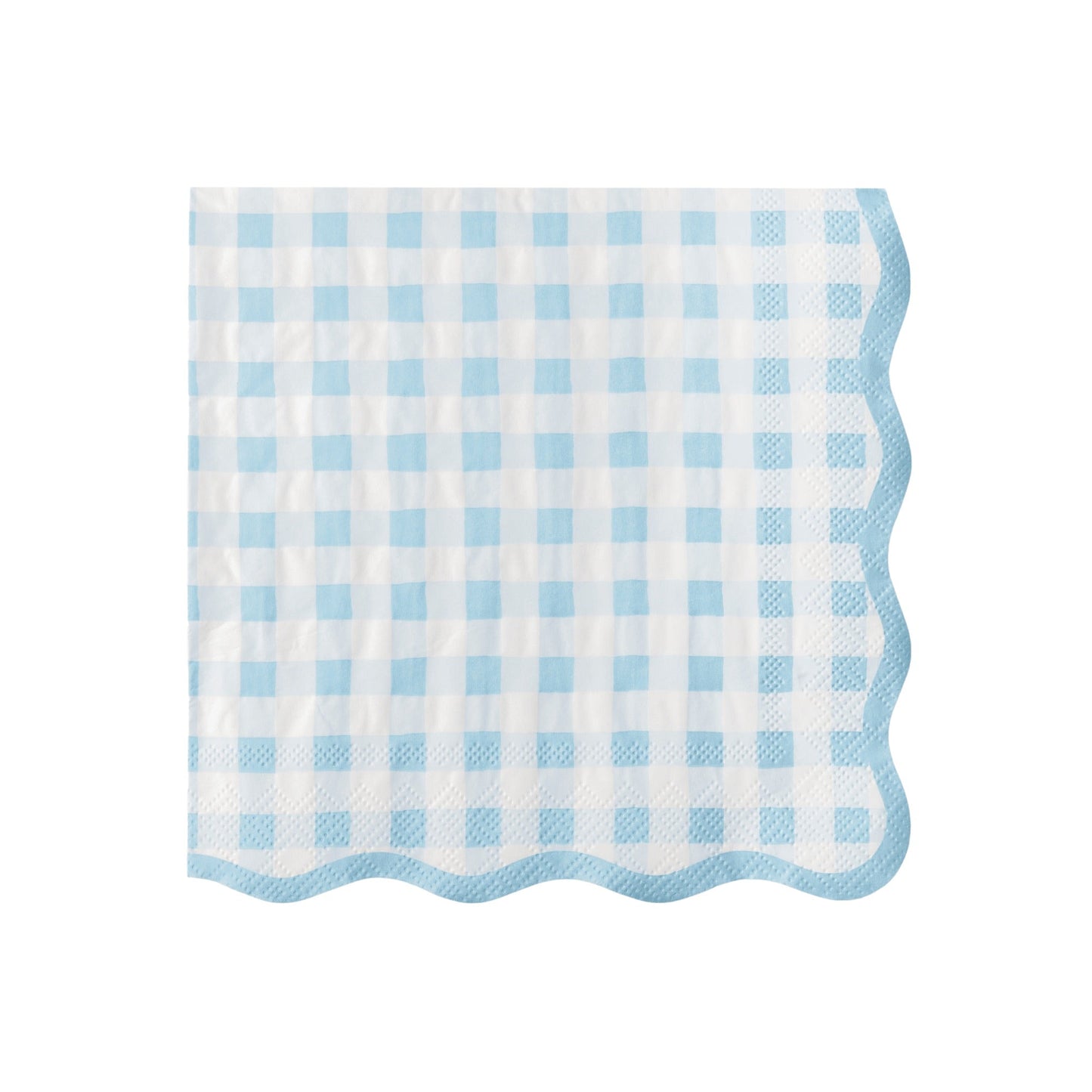 Elegant Sky Blue Gingham Dinner Napkins