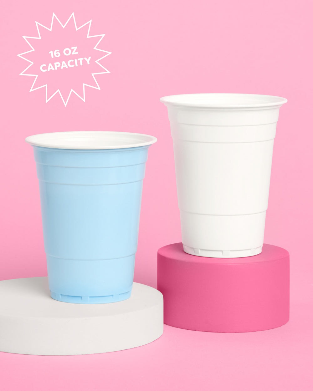 White and Blue Plastic Cups
