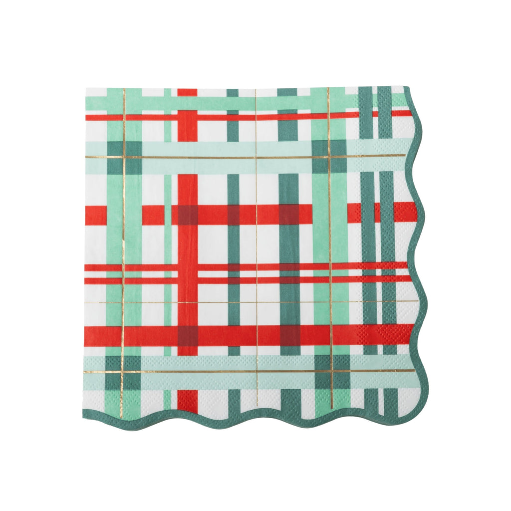 Classic Christmas Plaid Large Napkins