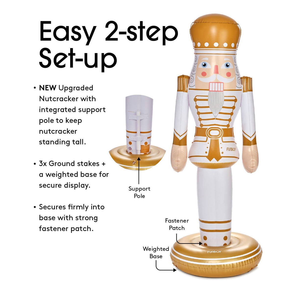 Large Inflatable Gold & White Nutcracker