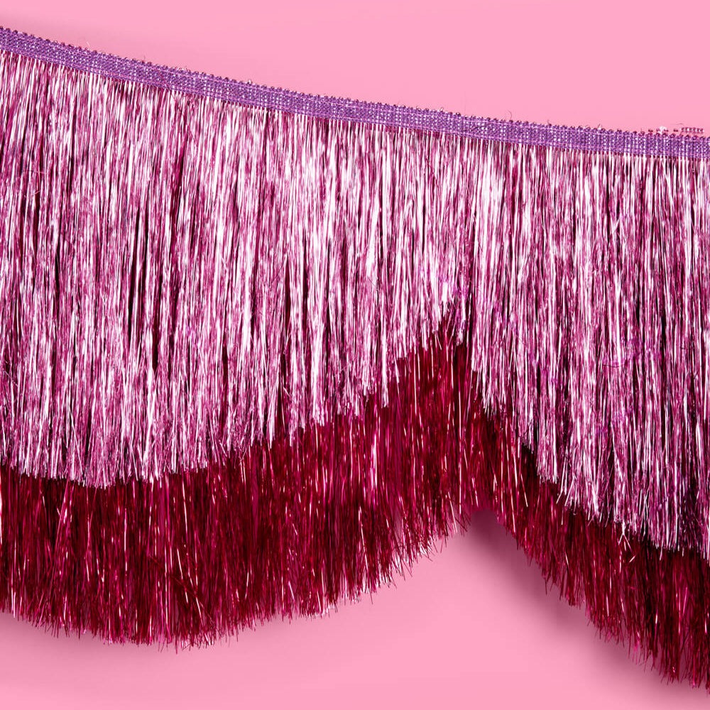 Pink Scalloped Fringe Banner