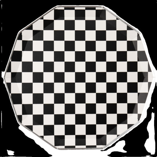 Black & White Signature Checker Large Plates