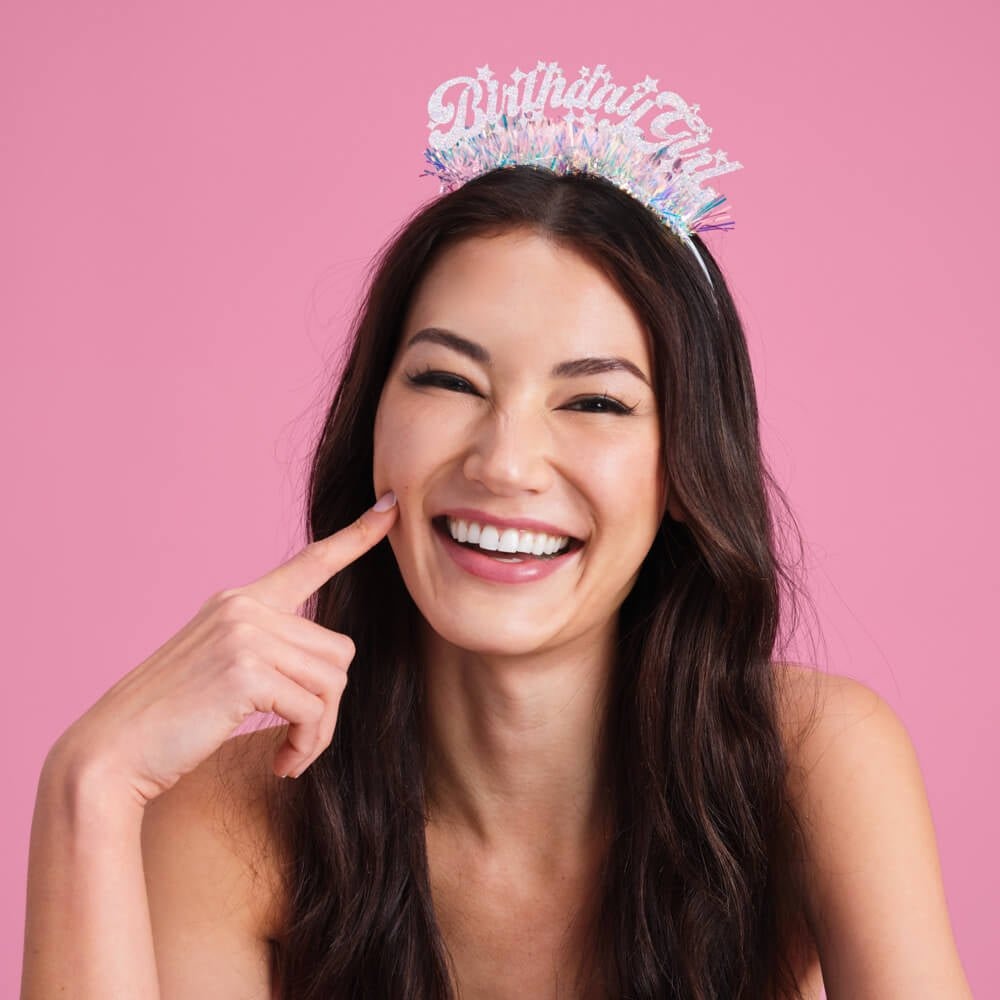 Birthday Girl Iridescent Fringe Headband