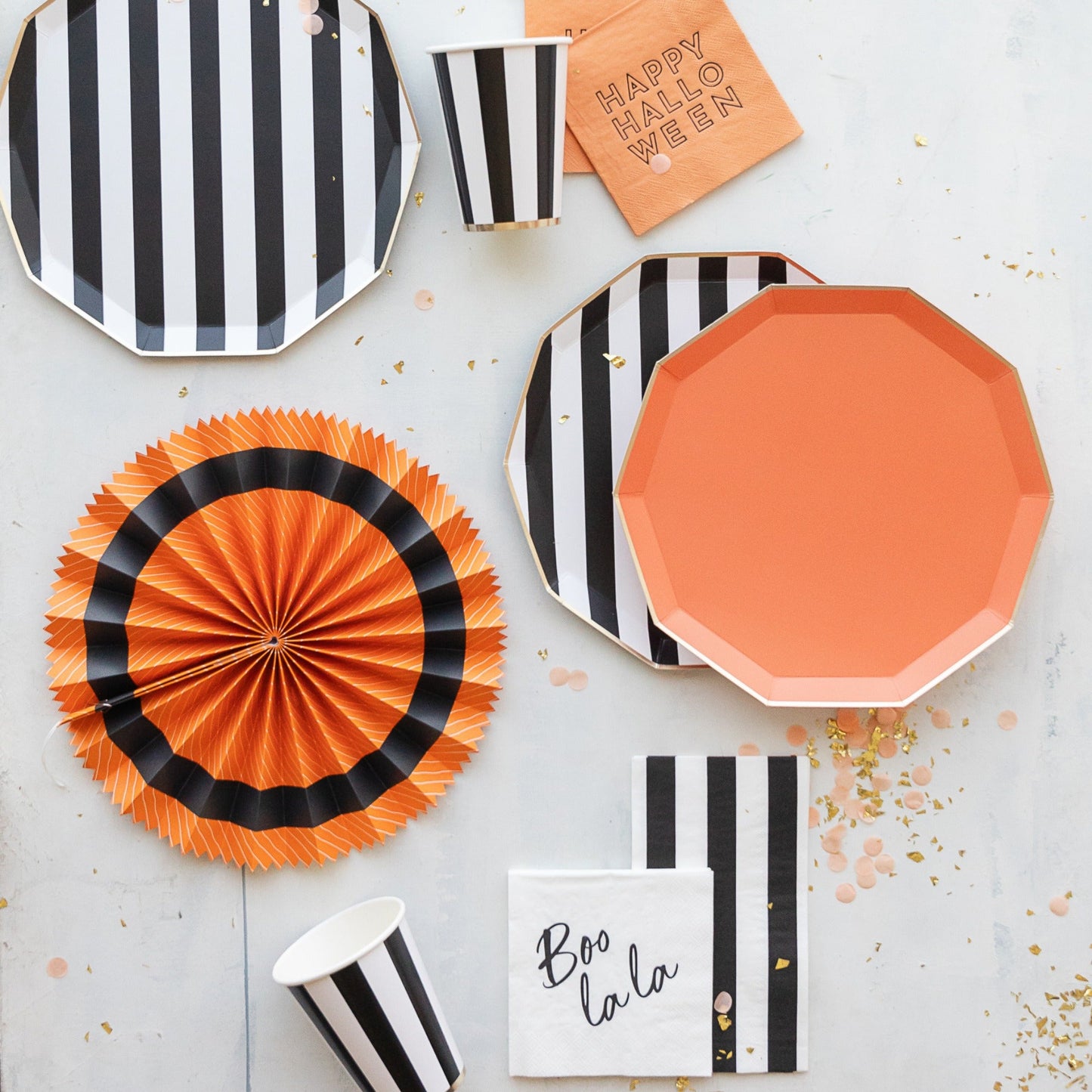 Black Noir Signature Cabana Stripe Plates