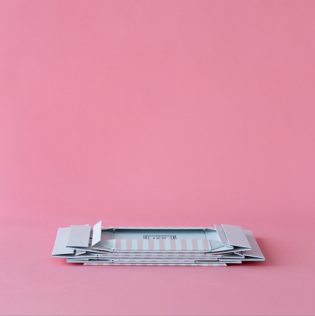 Petal Pink Cabana Stripe Display Box Risers