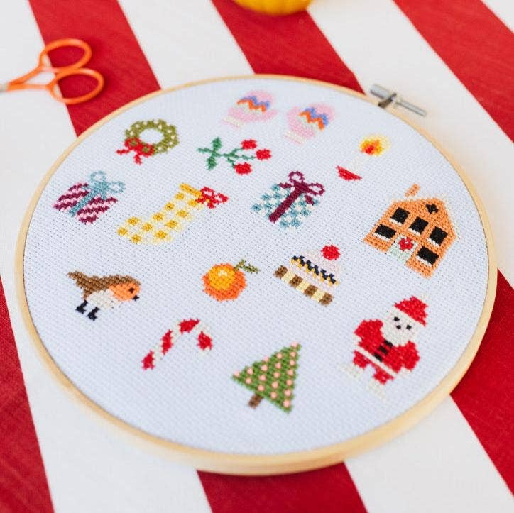Colorful Beginner Christmas Cross Stitch Kit