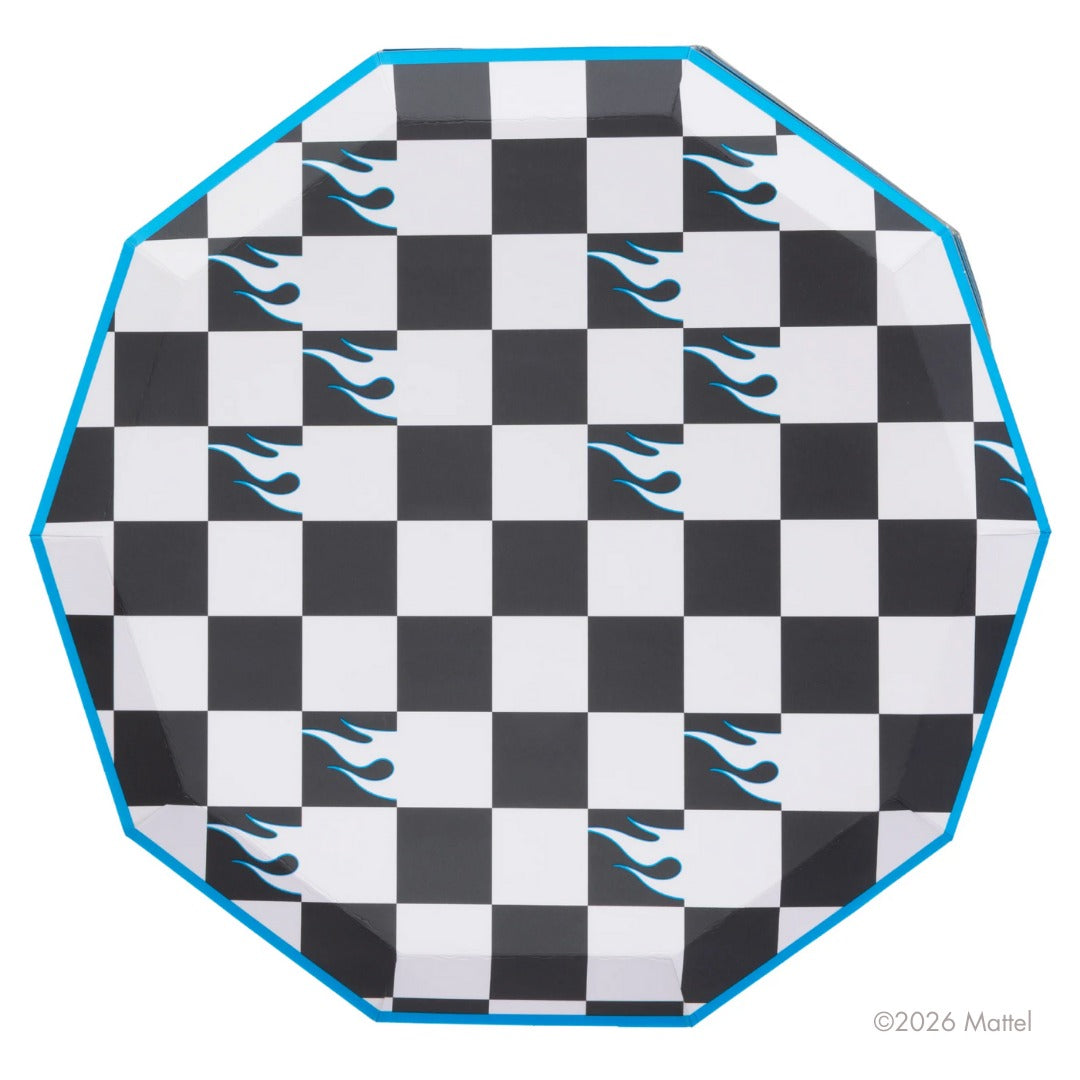 Hot WheelsTM X Bonjour Fete Black Checker Large Plates