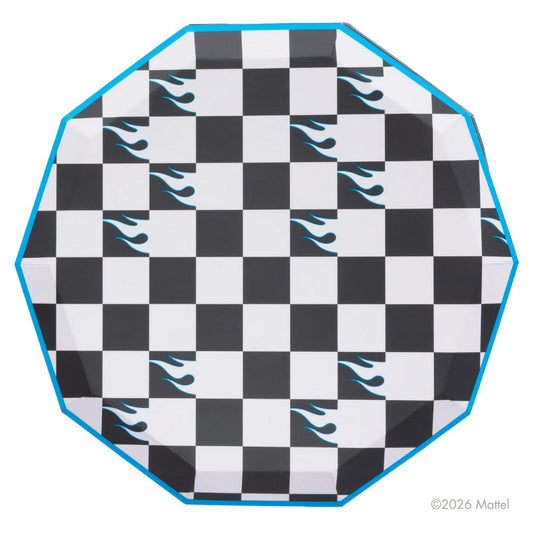 Hot WheelsTM X Bonjour Fete Black Checker Large Plates