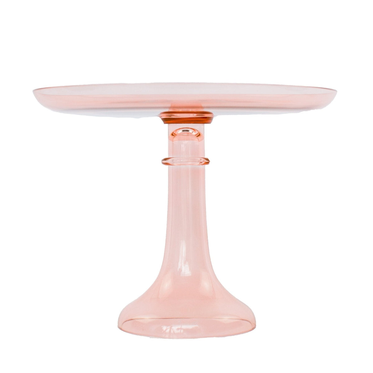 Blush Pink Glass Cake Stand