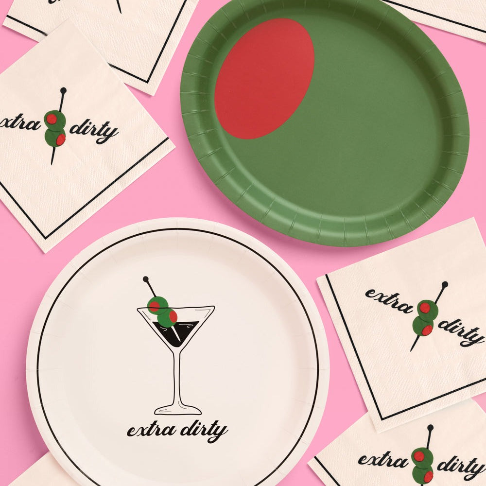 Extra Dirty Martini Plate Set