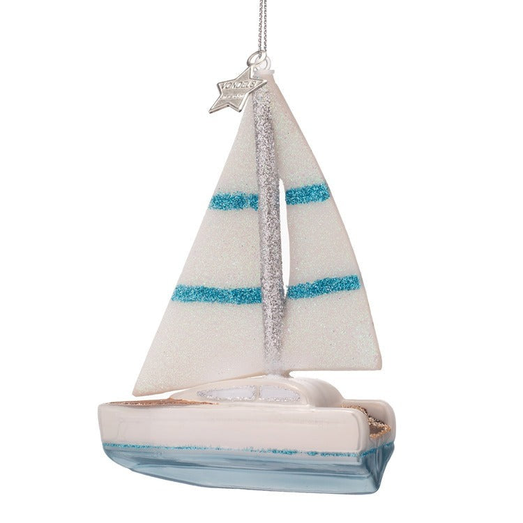 Sailboat Glass Ornament
