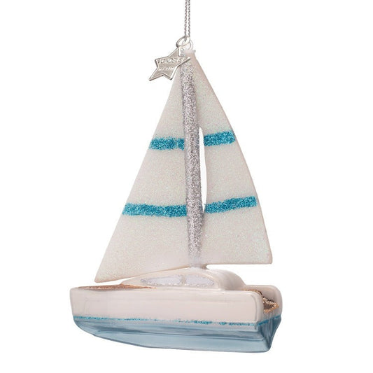 Sailboat Glass Ornament