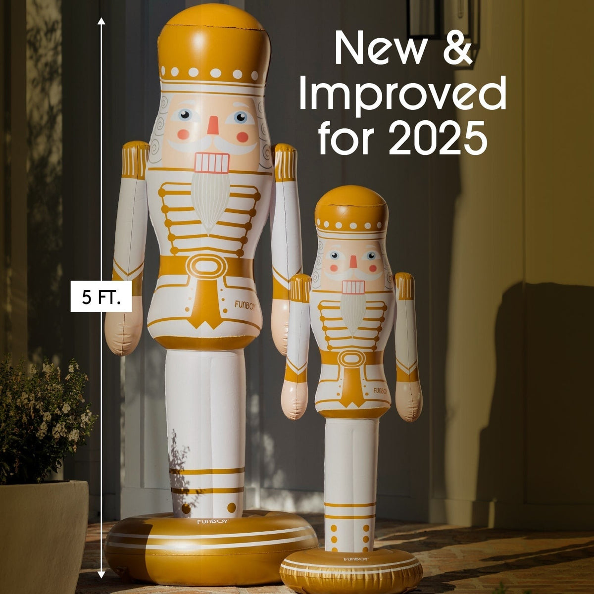 Large Inflatable Gold & White Nutcracker